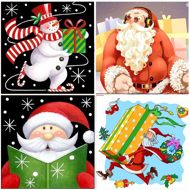

5D DIY Diamond Painting Santa Claus Christmas present Cross Stitch Embroidery Rhinestones Mosaic Full Square Round Drill Decor