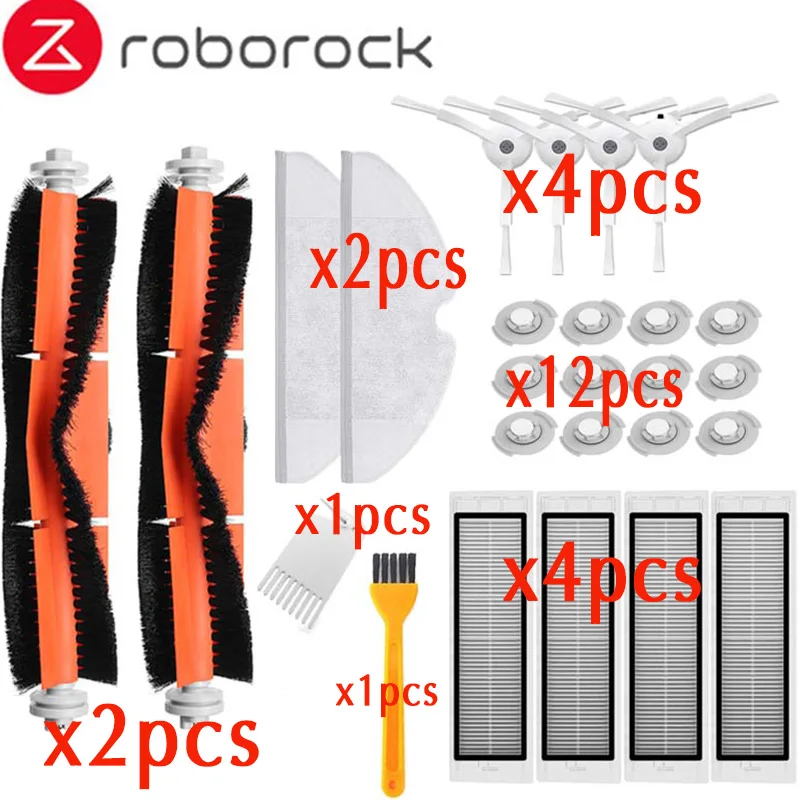 26pcs-set Разделочная ткань Hepa фильтр боковая круглая щетка подходит для Xiaomi Roborock робот S50 S51 пылесос запасные части наборы - Цвет: 26pcs-set