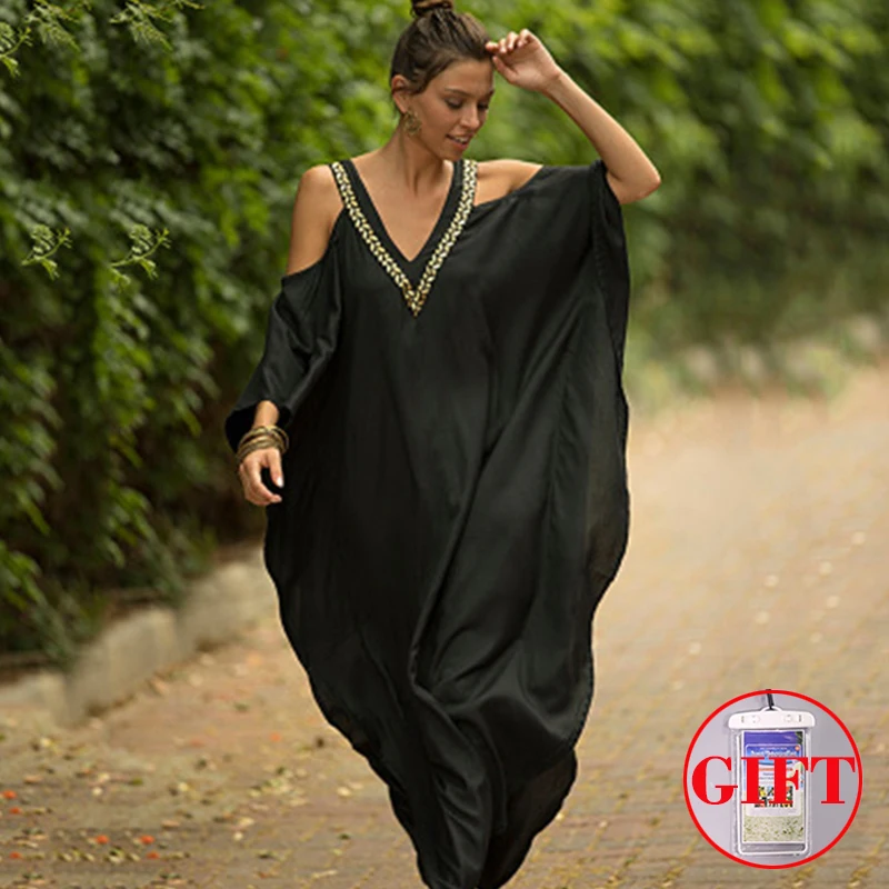 Женский купальник с рукавами крылышками кафтан Пляжная туника v образным вырезом