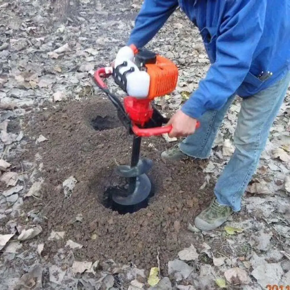 DC 52cc земляной шнек с газовым приводом отверстие для экскаватора 10 см буровой
