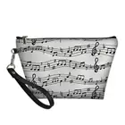 Jackherelook, косметичка с рисунком музыкальных нот, сумка для хранения косметики, сумка-клатч для влюбленных музыки, Повседневная косметичка