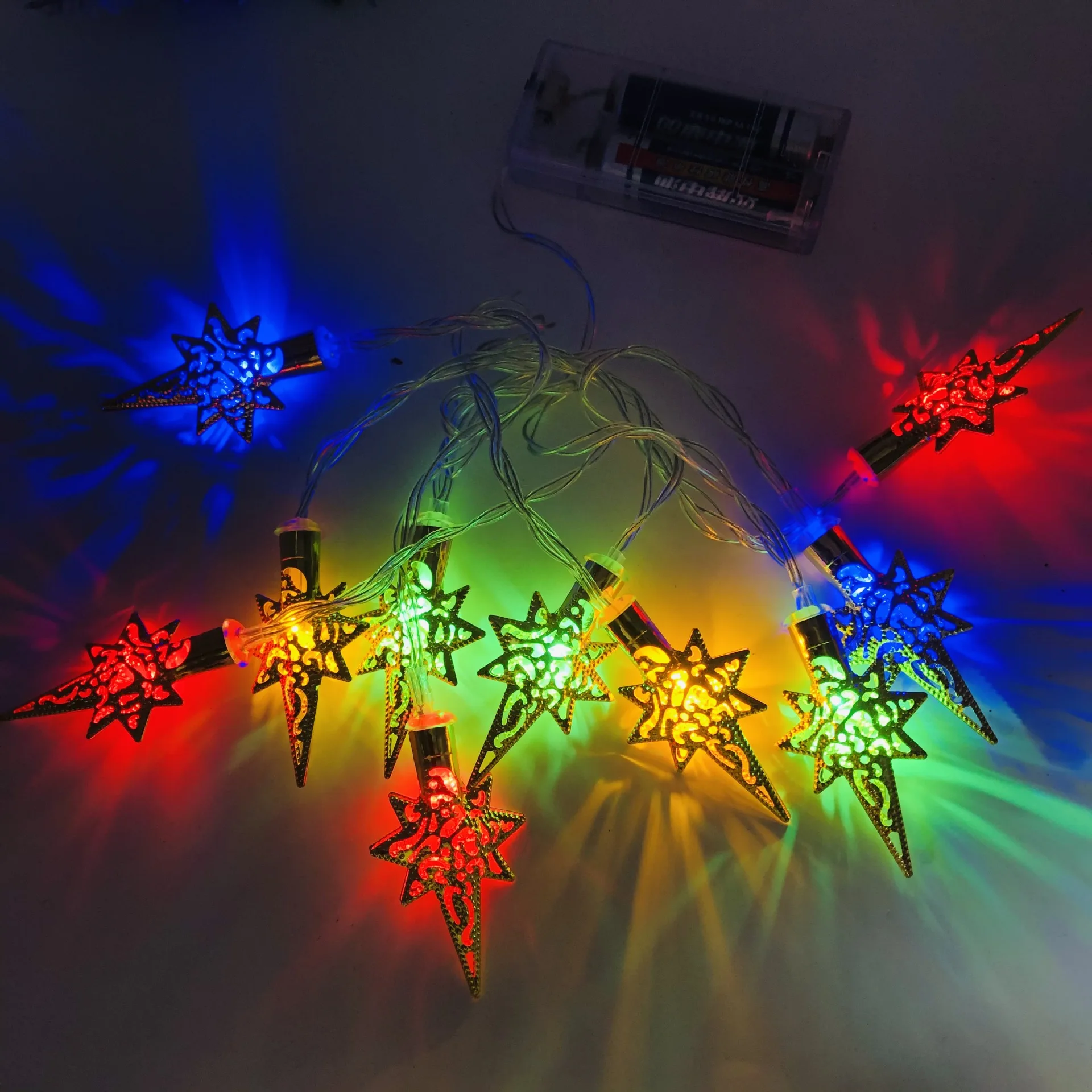 

2021 NEW 10/20Lights Stars Anise-Stars Gold/Silver Strings Christmas Tree Decoration Christmas Lights For Holiday Party wedding