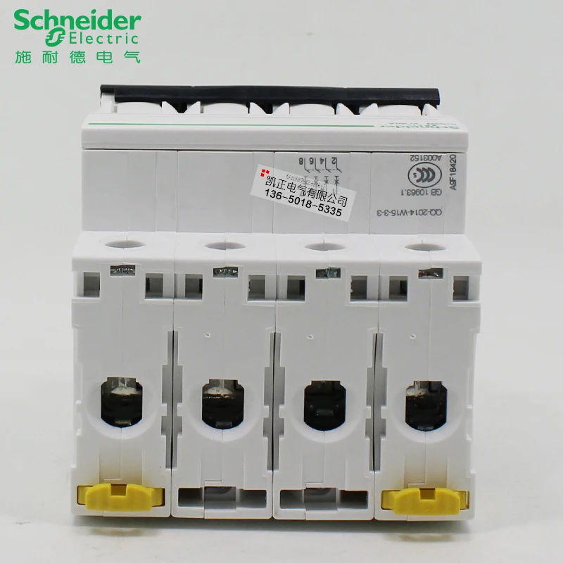 Автоматический выключатель Schneider трехфазный четырехпроводной Acti9 iC65N 4P 6A 10A 16A 20A 25A