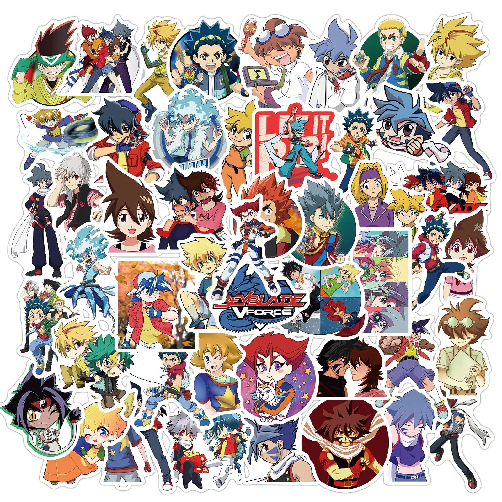

10/50pcs Cartoon Animation Beyblade Stickers Luggage Laptop Skateboard Refrigerator Guitar Decoration Stickers Waterproof
