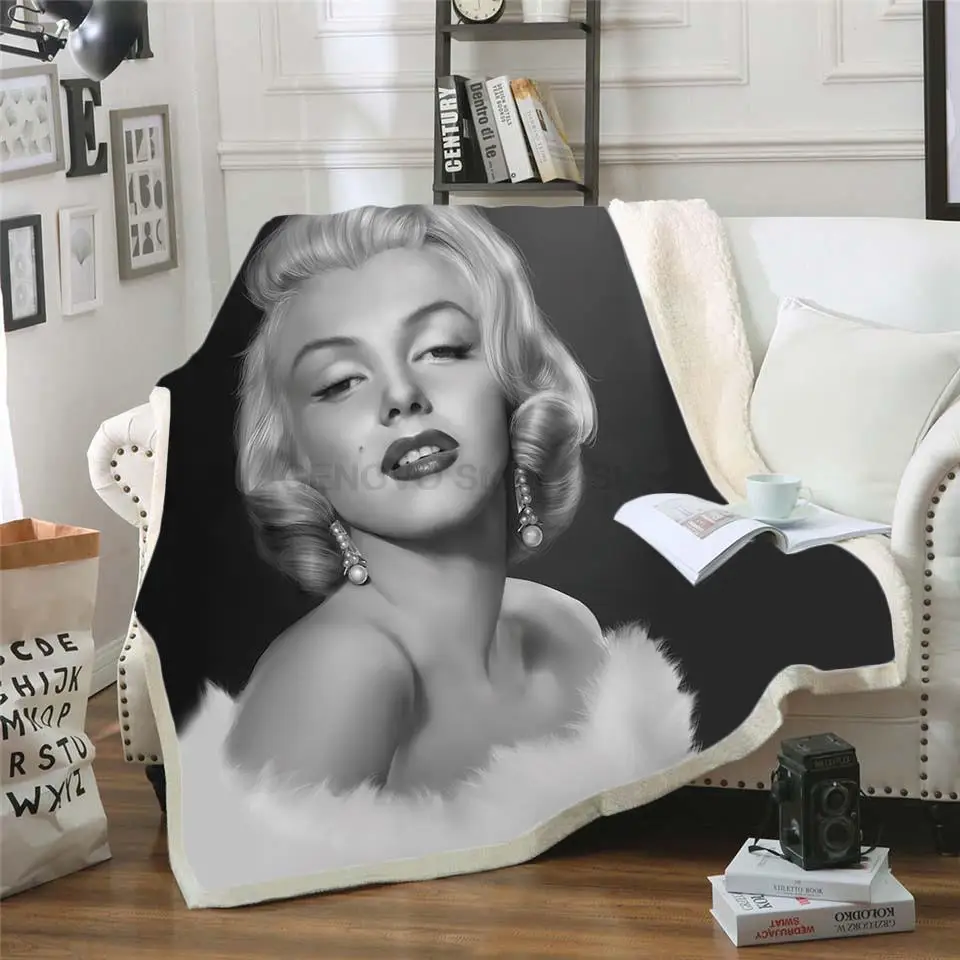 

Marilyn Monroe 3d Printed Fleece Blanket for Beds Hiking Picnic Thick Quilt Fashionable Bedspread Sherpa Blankets