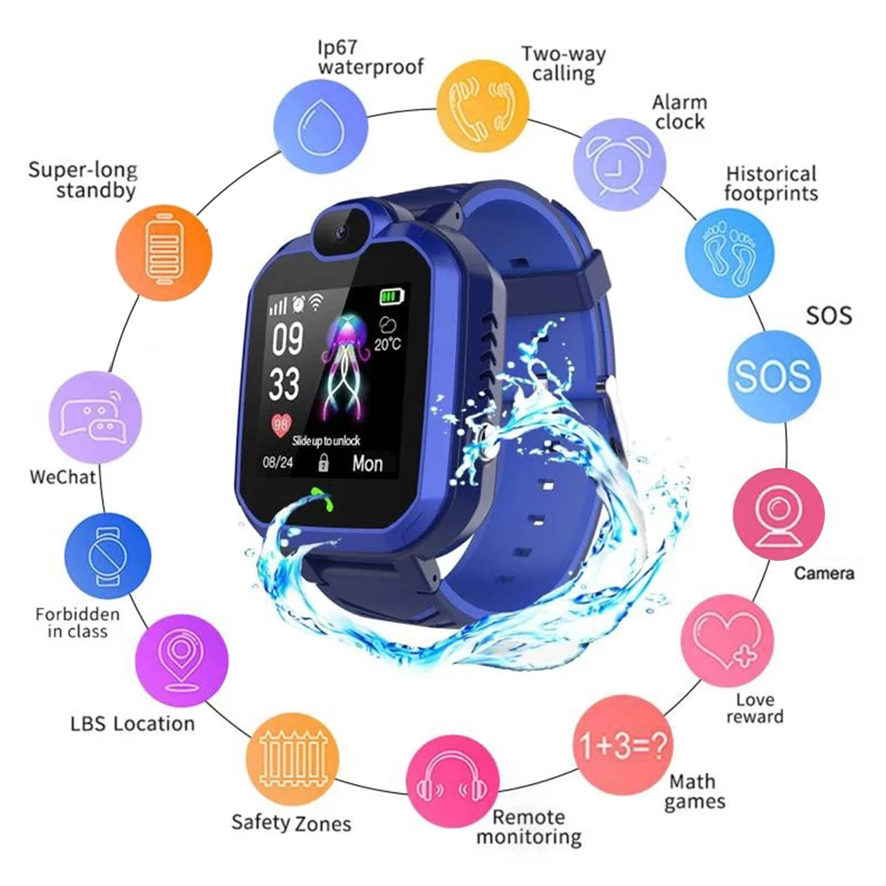 Детские Смарт-часы Q19S IP67 с GPS-камерой | Электроника