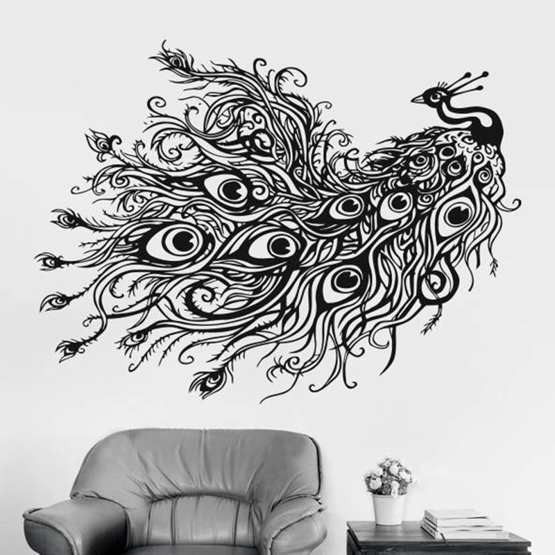 

Bedroom wallpaper kid room wallsticker, animal peacock wallpaper A3-013