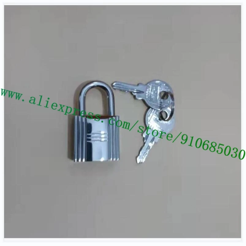 Top Quality Bag Parts 1 Lock 2 Key Polished Shine Silvery Padlock Replacement For Designer Handbag Stainless #161 162