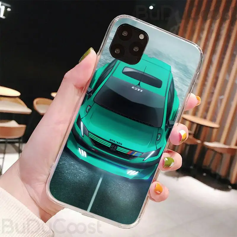 

Peugeots 205 GTI logo Phone Case for iPhone 8 7 6 6S Plus X 5S SE 2020 XR 11 pro XS MAX 12 12Mini
