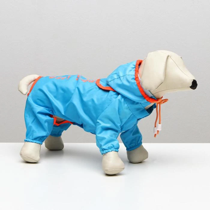 Комбинезон демисезонный с отверстием для поводка размер 16 ДС 40 см ОШ ОГ 53 голубой