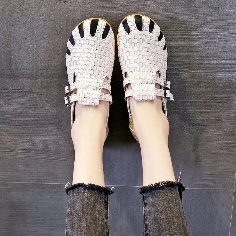 

Square toe ladies plus size 10 10.5 flats microfiber comfort treeking shoes women's flats 2020 trend