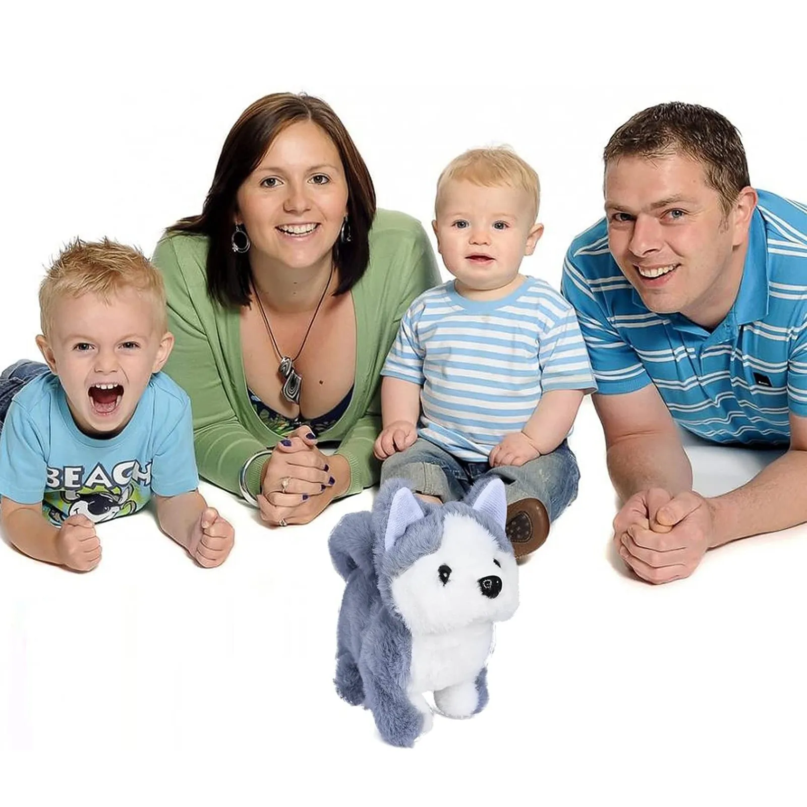 Плюшевый плюшевый щенок Электронная Интерактивная прогулочная собака лай