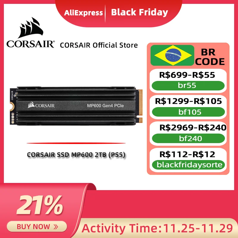 

CORSAIR Force Series MP600 SSD NVMe PCIe Gen 4.0 X4 M.2 SSD 1TB 2TB Solid State Drive Storage 4950MB/s M.2 2280 SSD