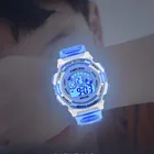 Часы детские цифровые спортивные с силиконовым ремешком, водонепроницаемые светодиодные цифровые, для детей, студентов