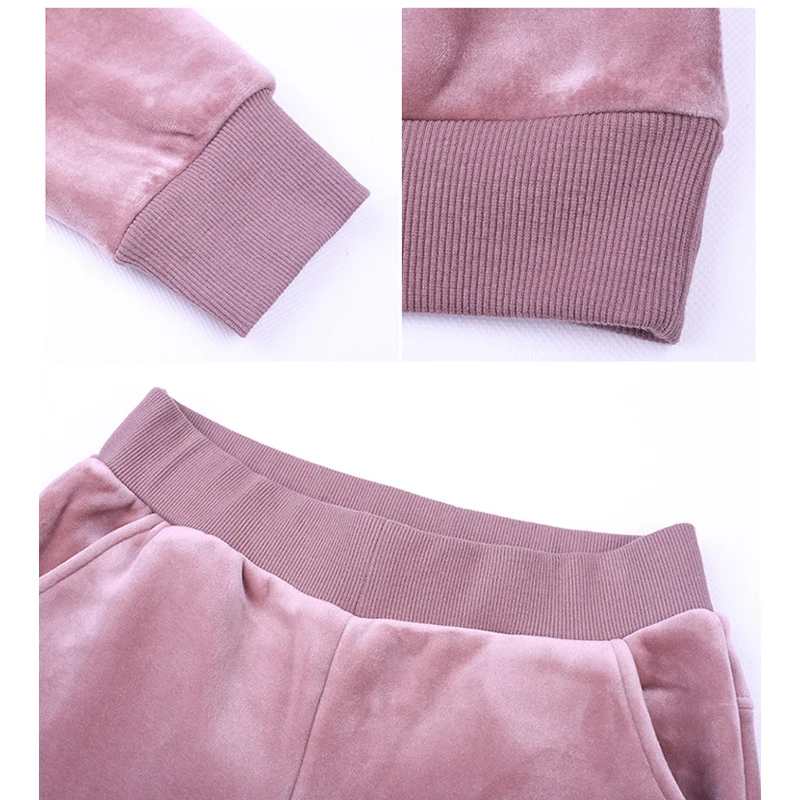 

Autumn Plus Size Sets Casual Loose Velvet Tracksuits 2 Pieces Set Women Sport Hoodies+Pants Streetwear Outfits S08301R