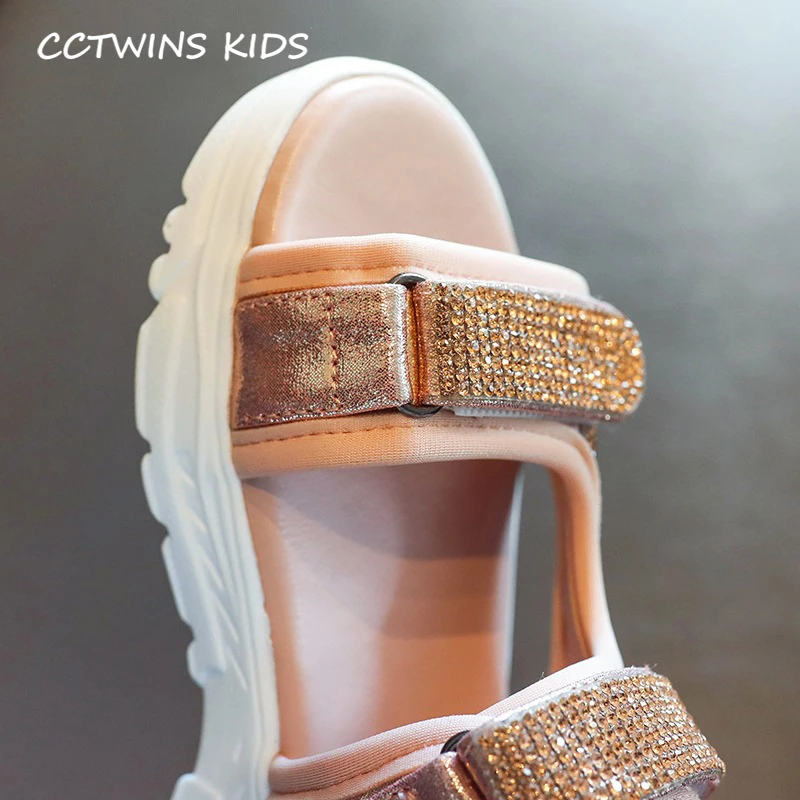 

CCTWINS Kids Shoes 2020 Summer Baby Girls Fashion Princess Sandals Children Rhinestone Shoes Toddlers Brand Flat BS493