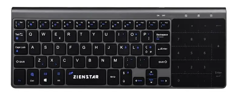 Zienstar Беспроводная мини-клавиатура с тачпадом и нумпадом для Windows PC, ноутбука, Ios pad, Smart tv, HTPC IP tv, Android Box - Цвет: Italian Letter