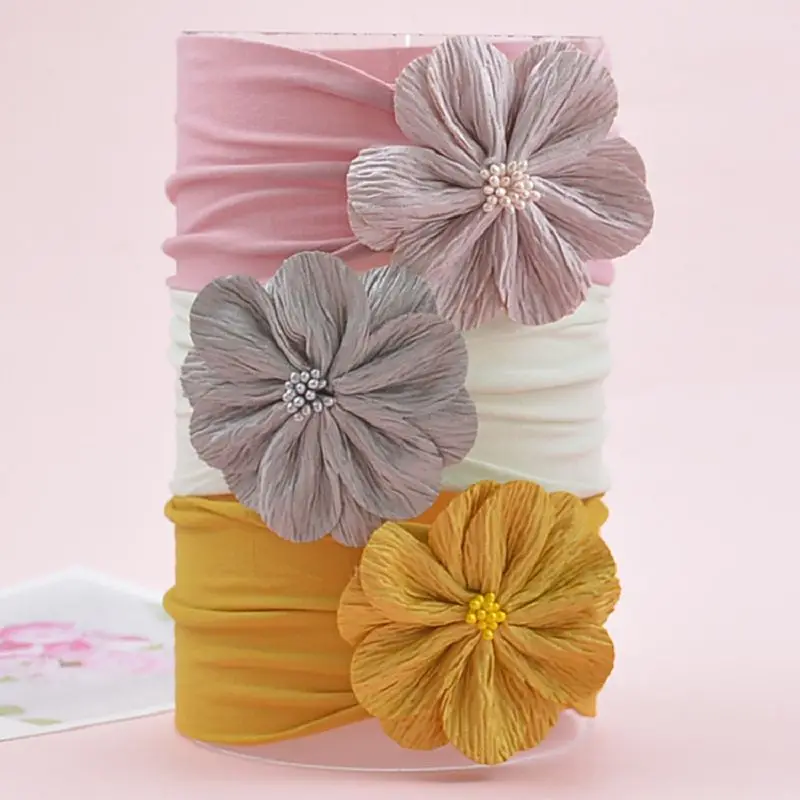 Детская повязка на голову с цветочным бантом головные уборы для девочек