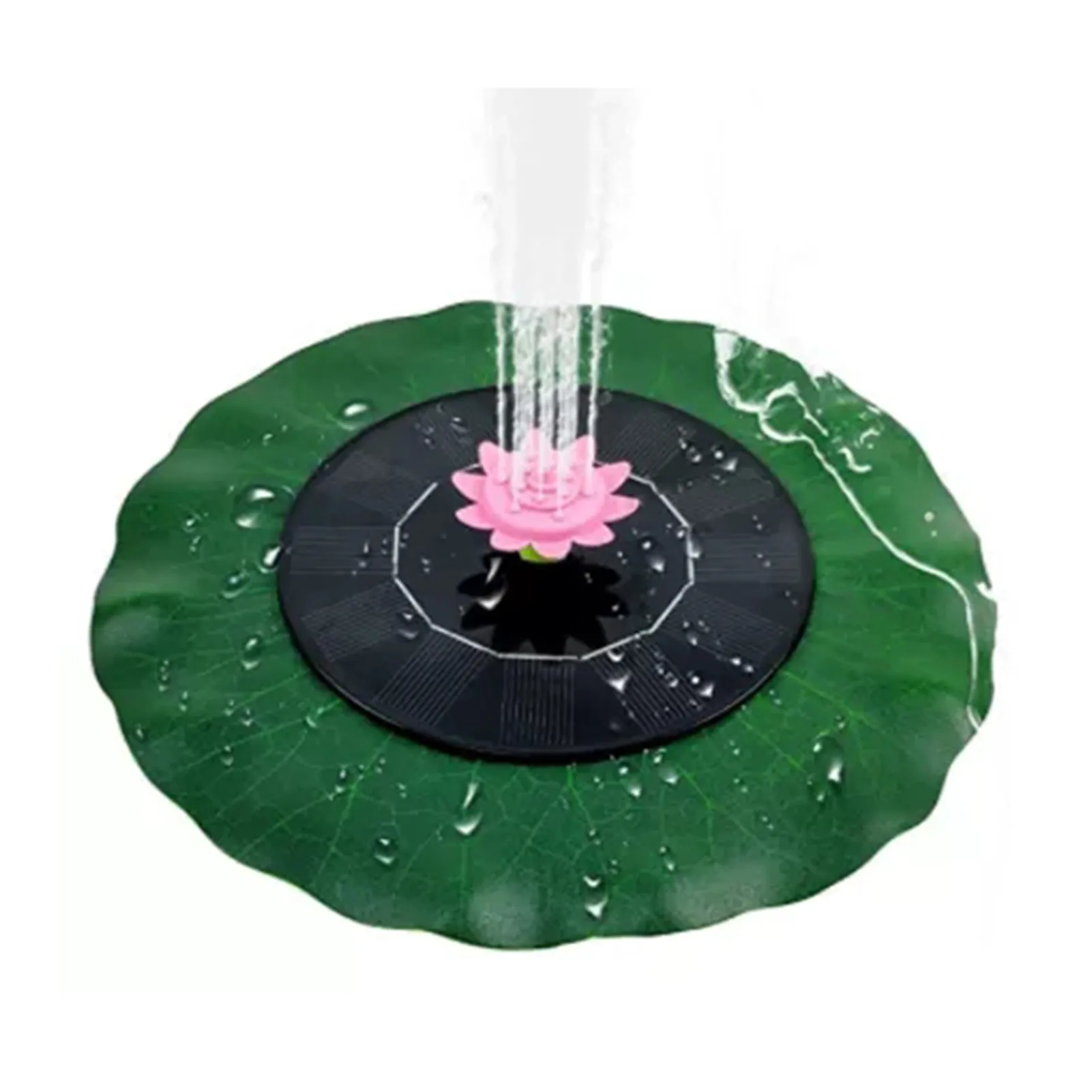 

Lotus Leaf-shaped Solar Fountain 6V/1W Floating Water Pond Garden Pool Pumps with 6 Nozzle for Outdoor Garden 21cm HVR88