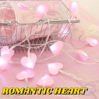 pink love cotton led light string wedding decoration heart fairy garland valentines day gifts christmas party decor baby shower