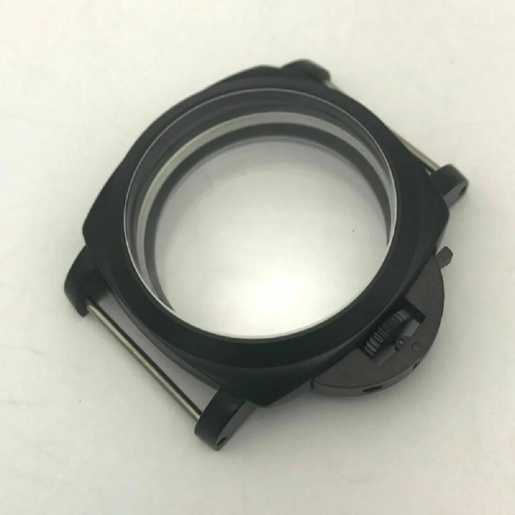 

44mm Black Scratch-Resistant Mineral Glass Brushed Case Watch Replacement Accessory Part For ETA 6497 6498 Seagull ST36 Movement