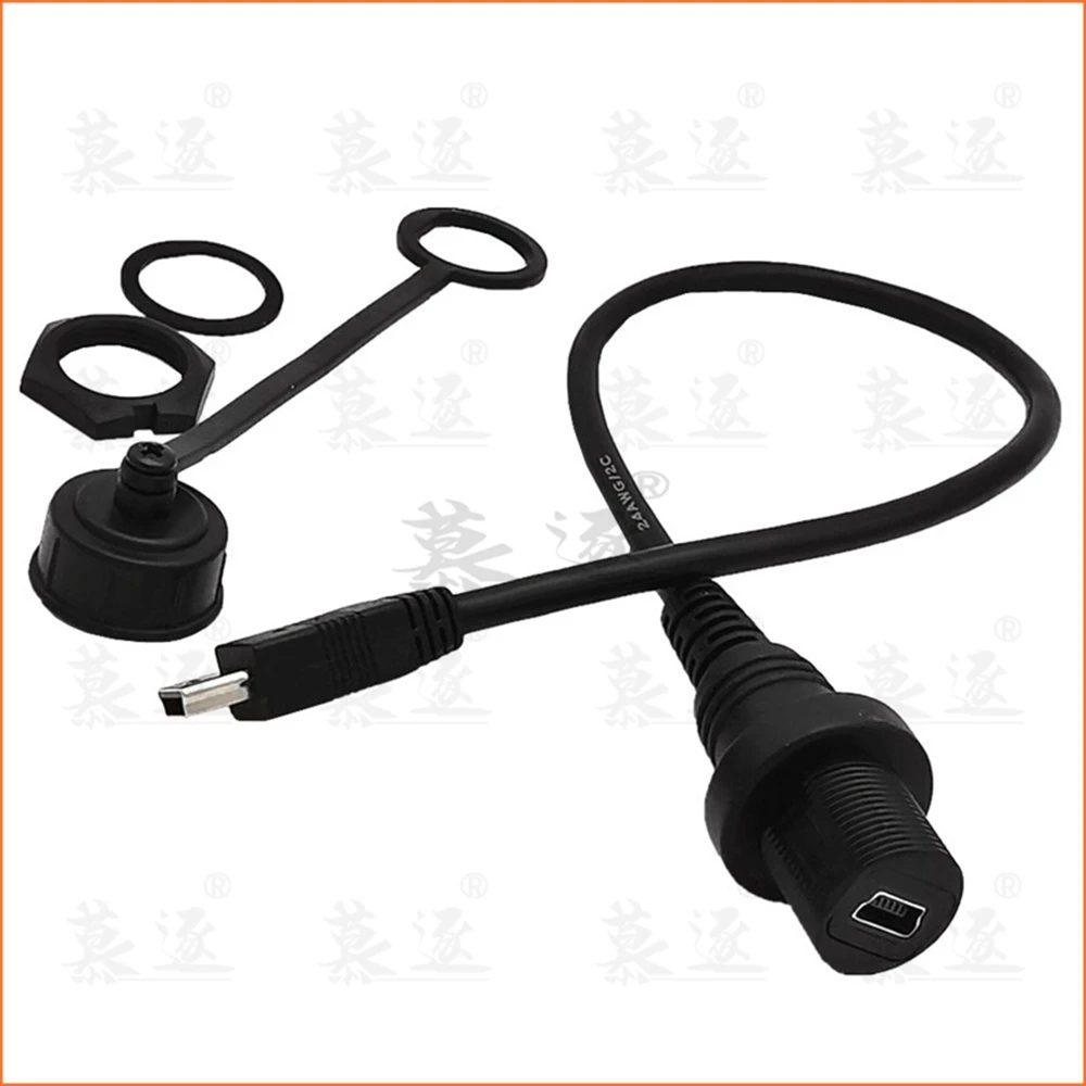 Панельный разъем Mini USB 2 0 водонепроницаемый кабель IP67 3 м 30 см кабель-удлинитель