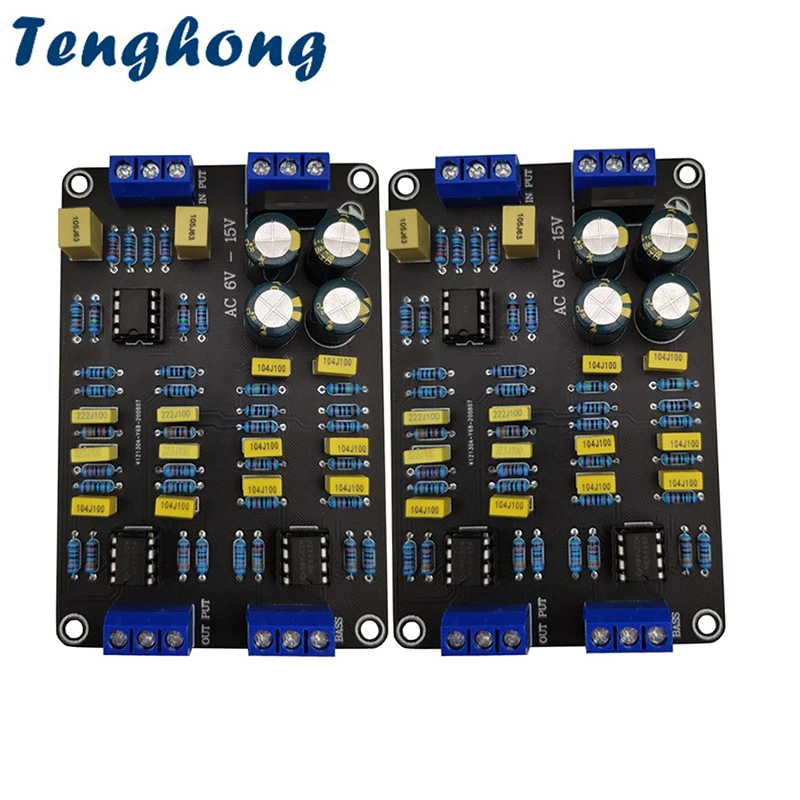 

Tenghong 2 шт. 2-полосный аудио динамик делитель частоты тройной бас активный фильтр кроссовера с предварительным чипом NE5532 для модифицированно...