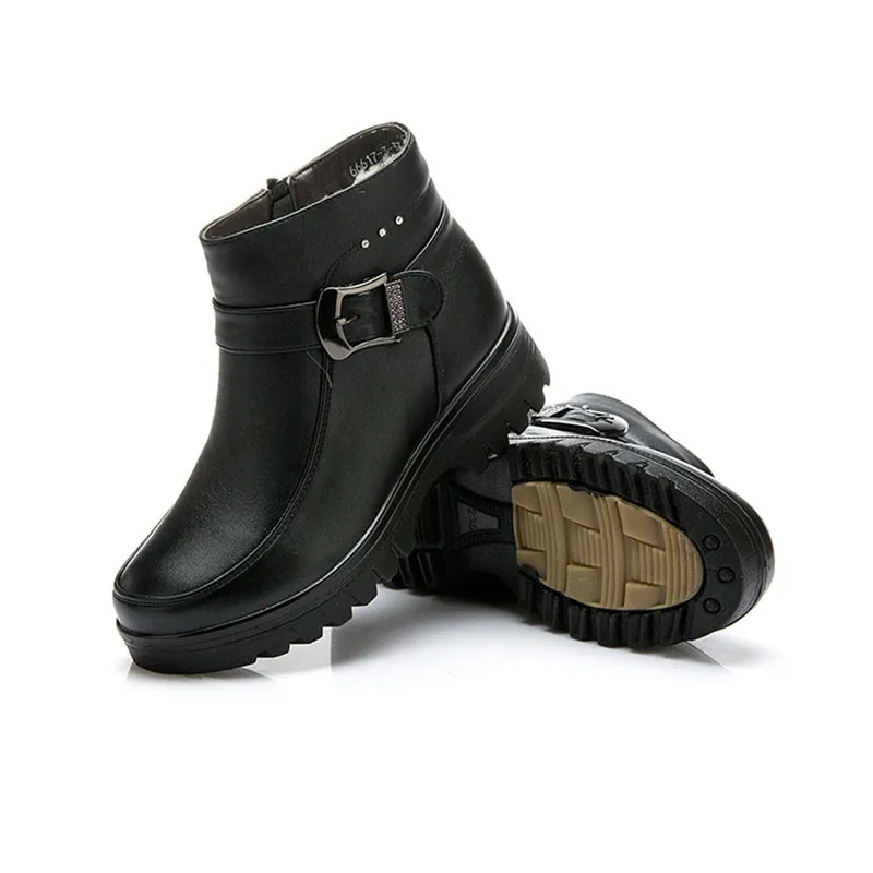 HOVINGE зимние сапоги новые модные из натуральной кожи Женские ботинки высокого