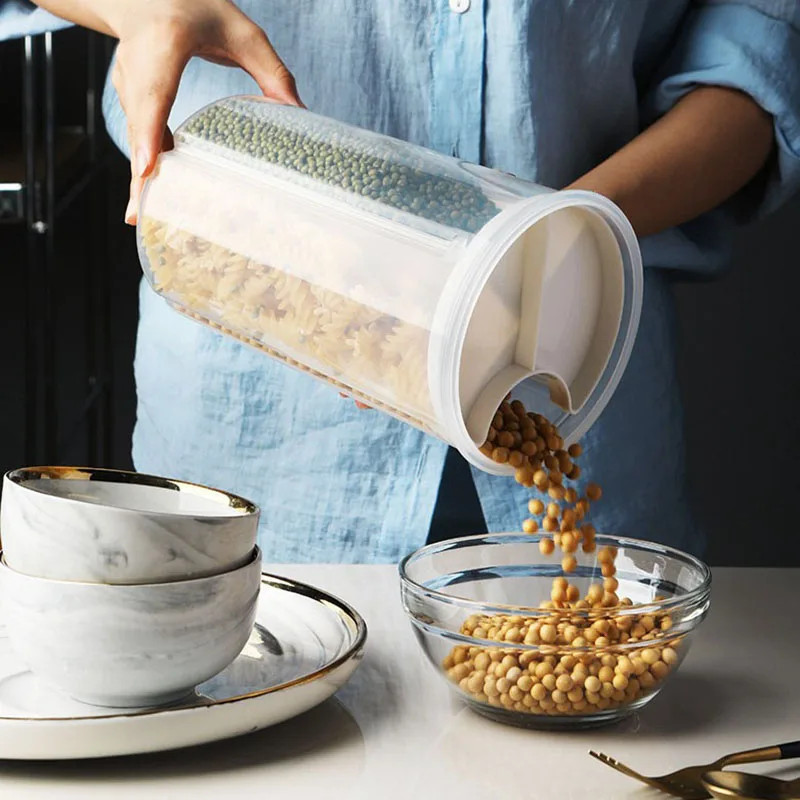 

Kitchen Storage Box Transparent Plastic Household Grain Storage Box Moisture Proof Sealed Food Bottles Jar Kitchen Organizer