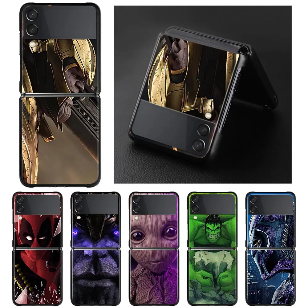 

Phone Case For Samsung Galaxy Z Flip3 5G Cases Hard PC Fundas For Samsung Z Flip 3 5G z flip Cover Marvel Comics Crossover