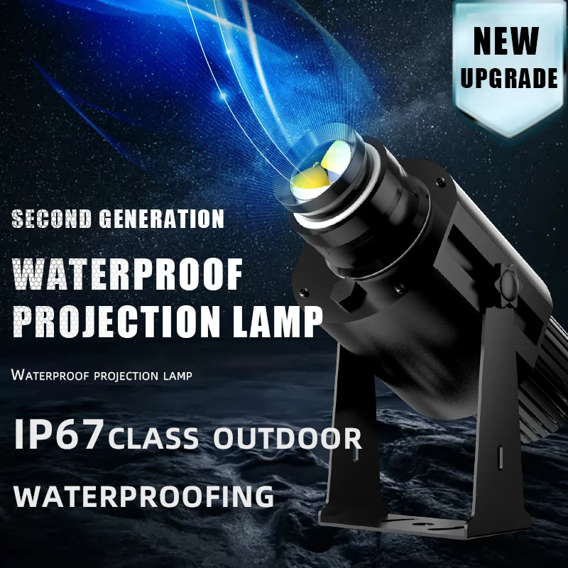 Custom Led Hd Indoor Door Head Projector Outdoor Waterproof Rotating Advertising Image Projection Lamp Gobo Logo Projector