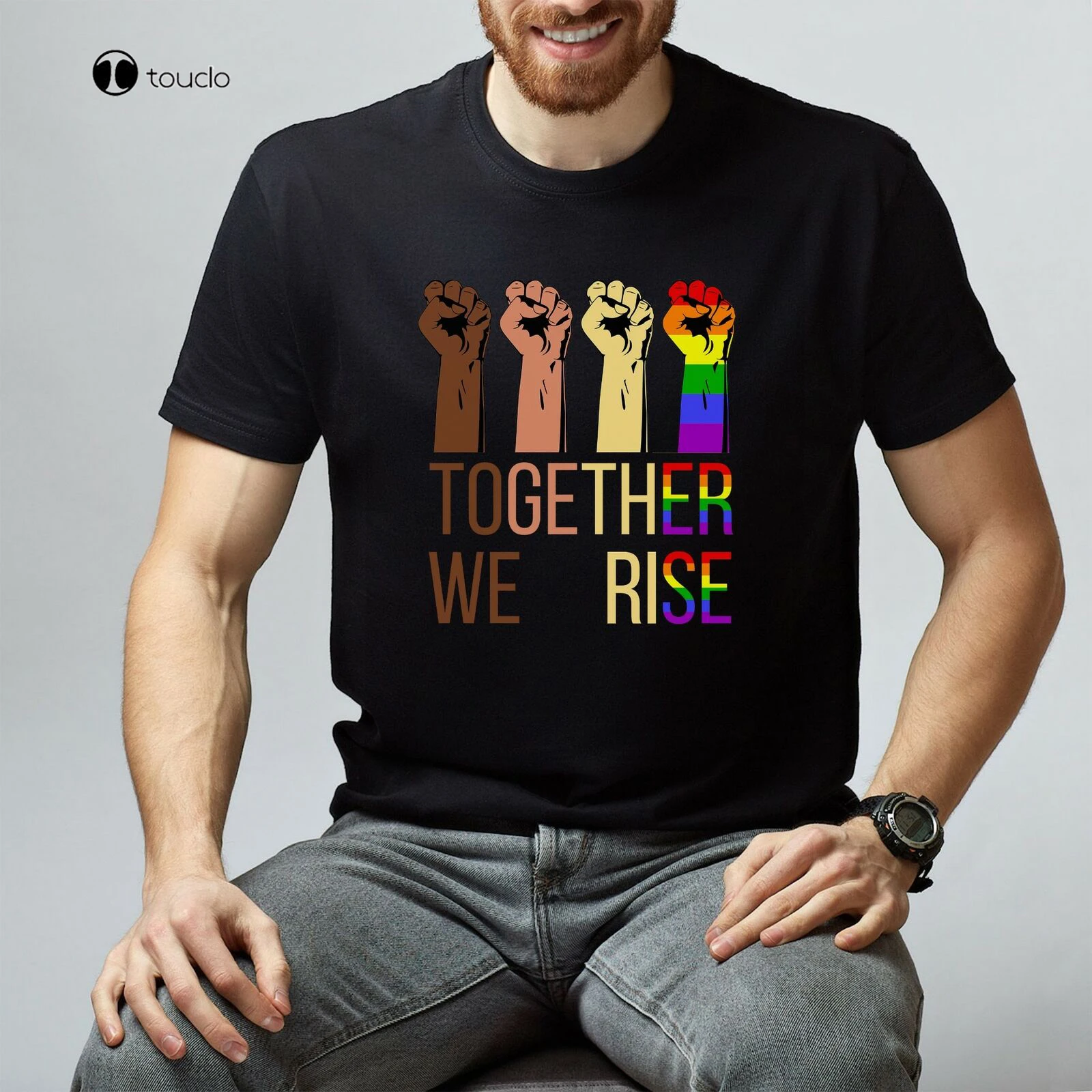 Вместе мы подъем рубашка ЛГБТ футболка допуск короткий рукав Повседневное с