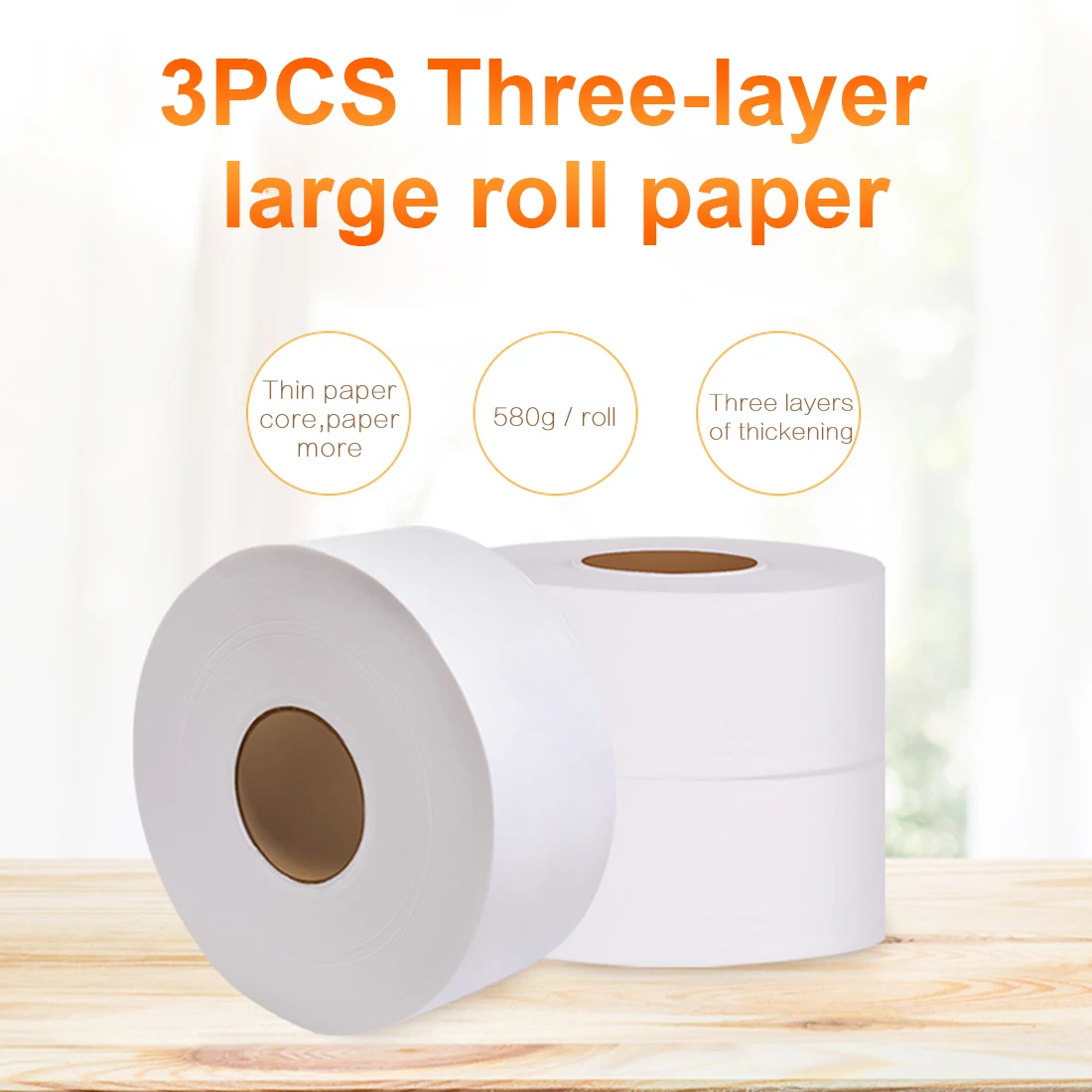 3pcs Soft Toilet Paper 900+sheets 580g/Roll Soft Toilet Tissue Home Bath Toilet Roll Paper Towels Water Absorption