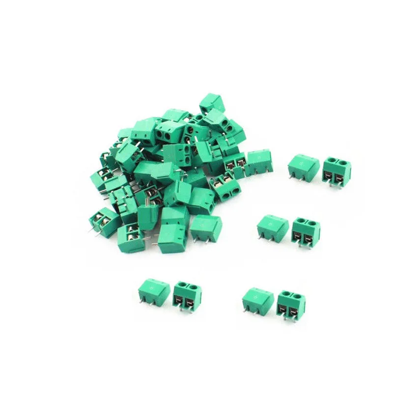 20 шт./лот KF301 2P 5.0 винт 2Pin 5 0 мм Прямые булавки PCB Винтовые клеммы разъема
