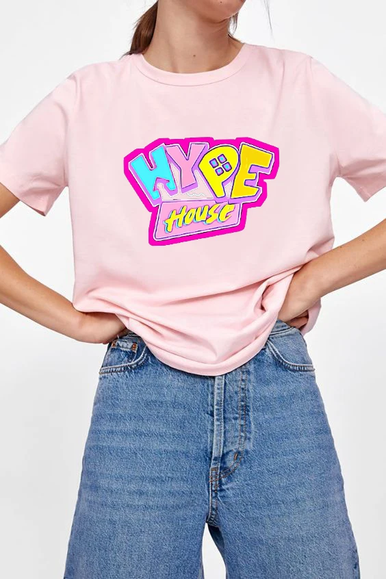 Женская Винтажная футболка женские хлопковые топы с надписью The Hype House модель 90s