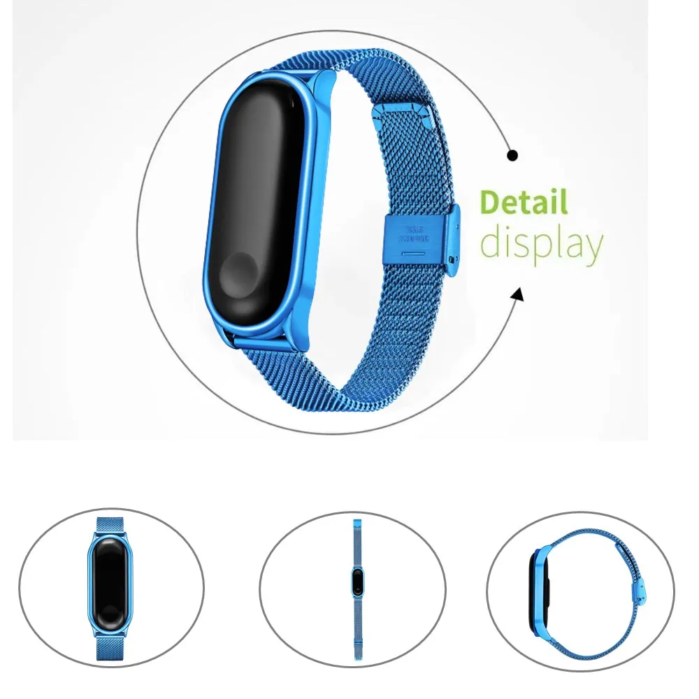 Ремешок из нержавеющей стали для Xiaomi Mi Band 6 5 4 3 металлический сменный Браслет MI |