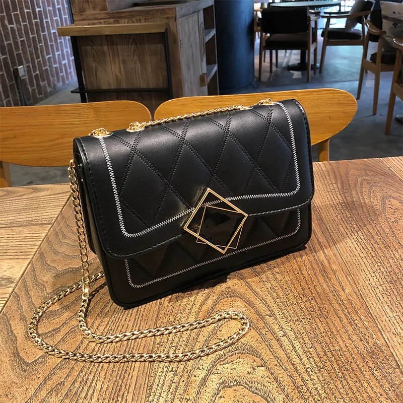 

New Fashion Diamond Chain Women's Shoulder Bag PU Leather Designer Crossbody Bags for Women A219