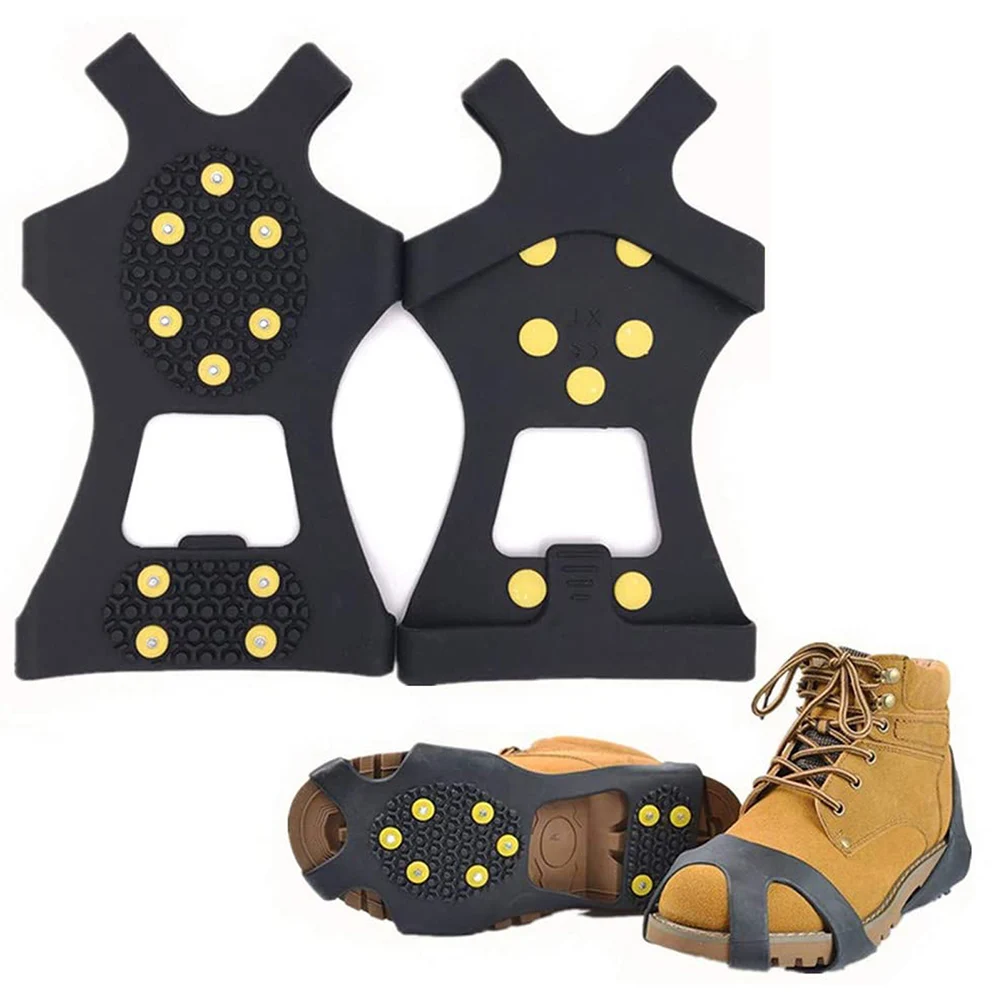 

1 Pair 10 Studs Anti-Skid Snow Ice Climbing Shoe Spikes Ice Grips Cleats Crampons Winter Climbing Accesso Anti Slip Shoes Cover