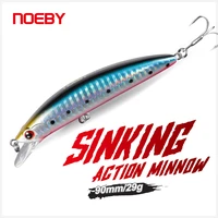noeby sinking minnow fishing lure wobbler 90mm 29g long casting artificial hard bait swimbait for sea bass trout fishing lure