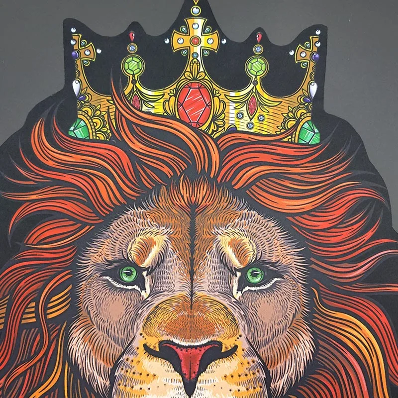 1 шт. большая корона лев печатная ткань пришить на одежду патч куртка DIY джинсовое