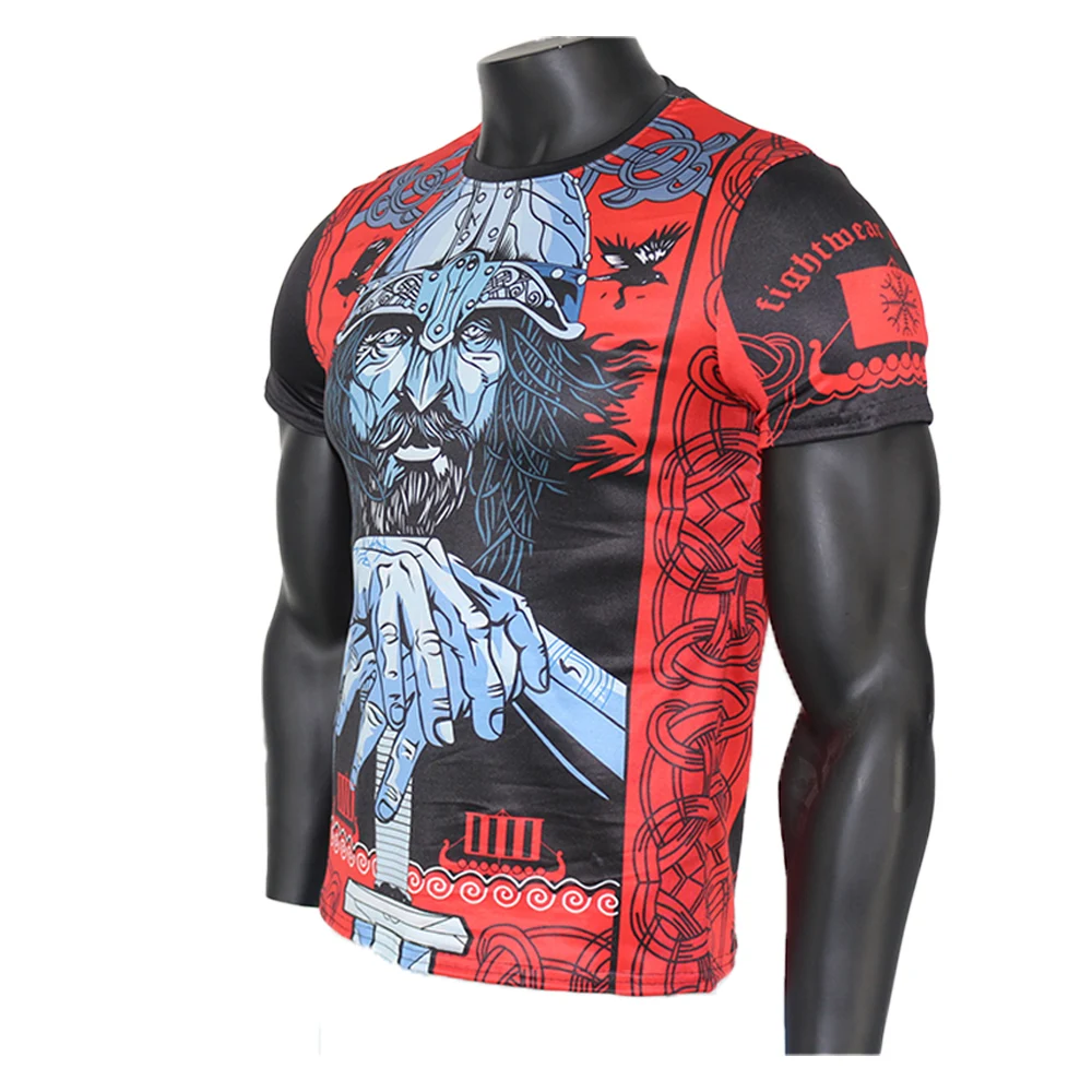 SOTF Mma Red Warrior Fighting Breathable Printing Muay Thai Shirt Boxing Jerseys Sweatshirt Compression Rashguard Jiu Jitsu | Спорт и