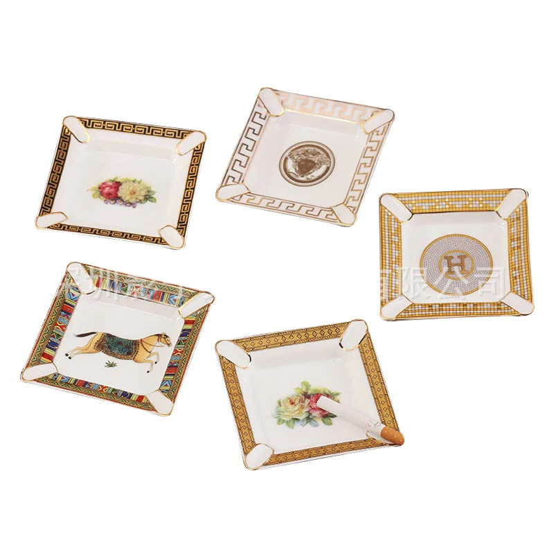 

European Retro Ceramic Ashtray Fashion Creative Decoration Ashtray Gift Creative