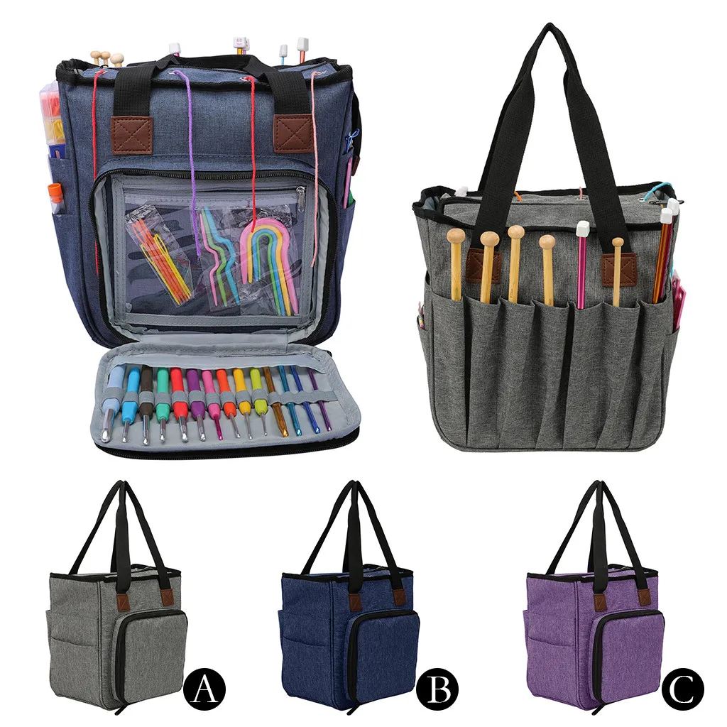 

Сумка для вязания, Портативная Сумка-тоут из пряжи, шерстяная сумка для хранения, Домашний Органайзер «сделай сам», новинка 2021, Лидер продаж,...