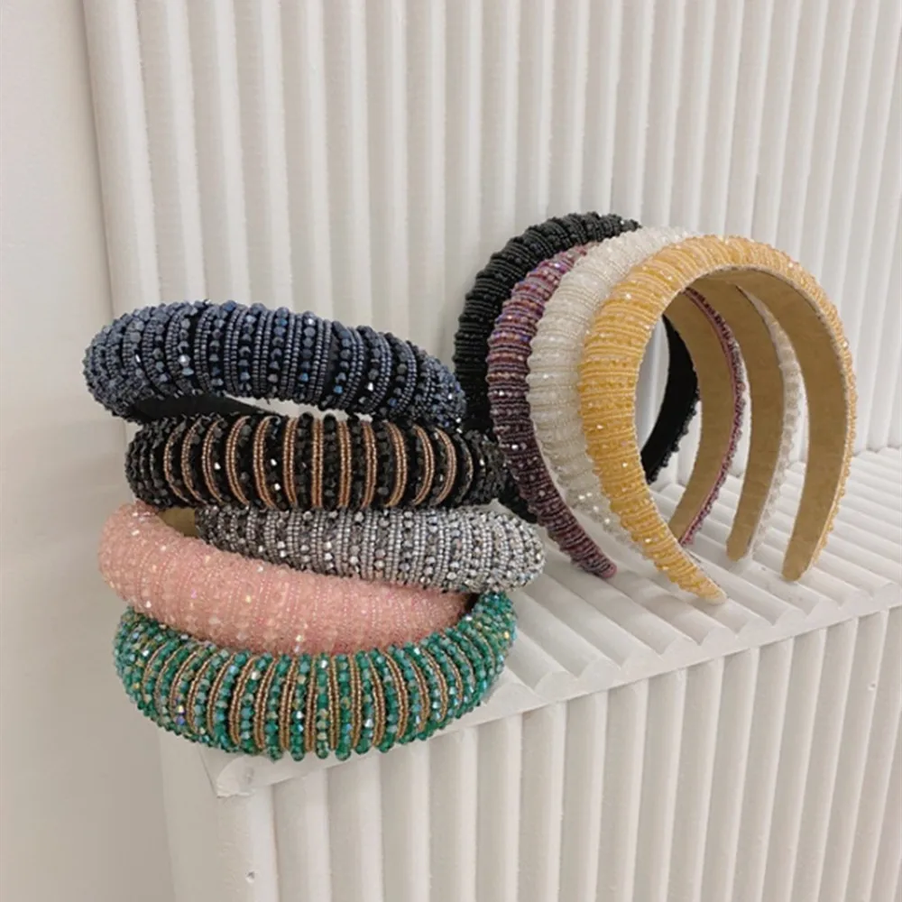 

High-end hair accessories women crystal wide-brimmed headband full of rhinestones and baroque rhinestone headband girl hair band