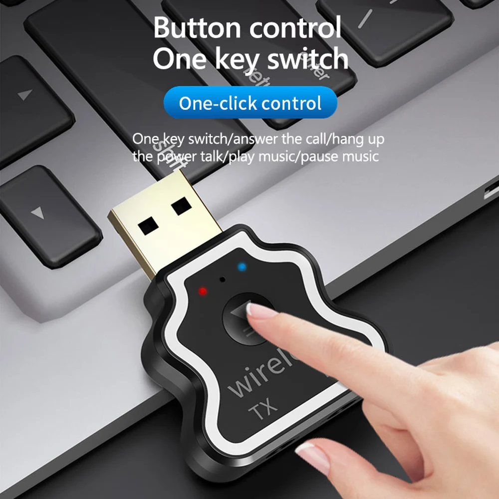 

Bluetooth Receiver Transmitter Adapter 3 In 1 Wireless Audio USB Dongle for Car Handsfree TV PC MP3 Player Headphone