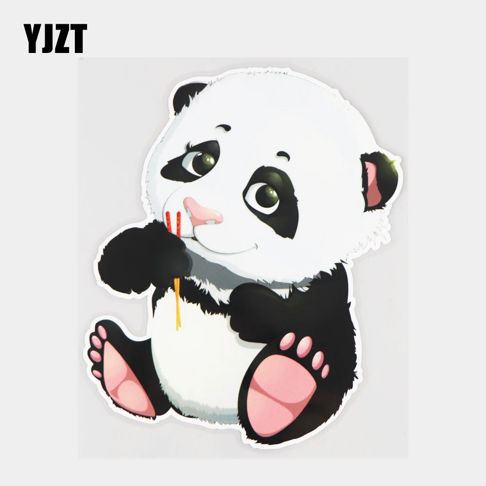 

YJZT 14.1×17.2CM Cute Panda Cartoon Vinyl Decals Fashion Body Decoration Car Stickers 21A-1285