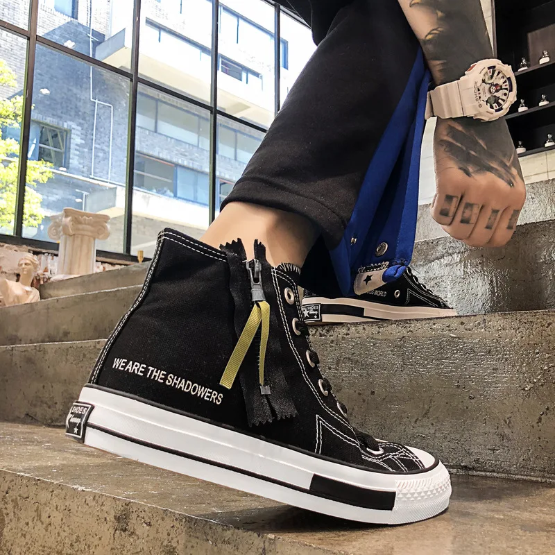 

2021 spring high-top canvas shoes Korean fashion wild net red cloth shoes high-top student shoes sneakers