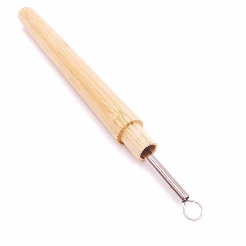 Биоразлагаемая бамбуковая Питьевая соломка с бамбуковой трубкой натуральная