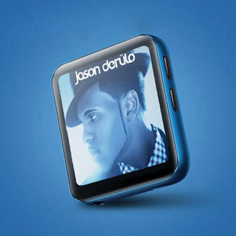 Сенсорный экран 16 Гб Bluetooth MP3 плеер с часами подарок MP3 Музыка Аудио плеер FM радио портативный для бега Запись голоса - Цвет: Синий