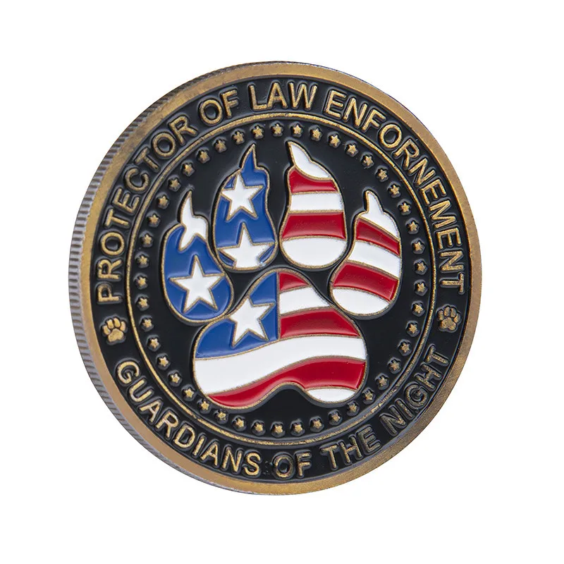 

Coins Gift Fashion Medals Protector Of Law Enforcement Guardians Of Night Unite States Police Dog K9 Challenge Coin